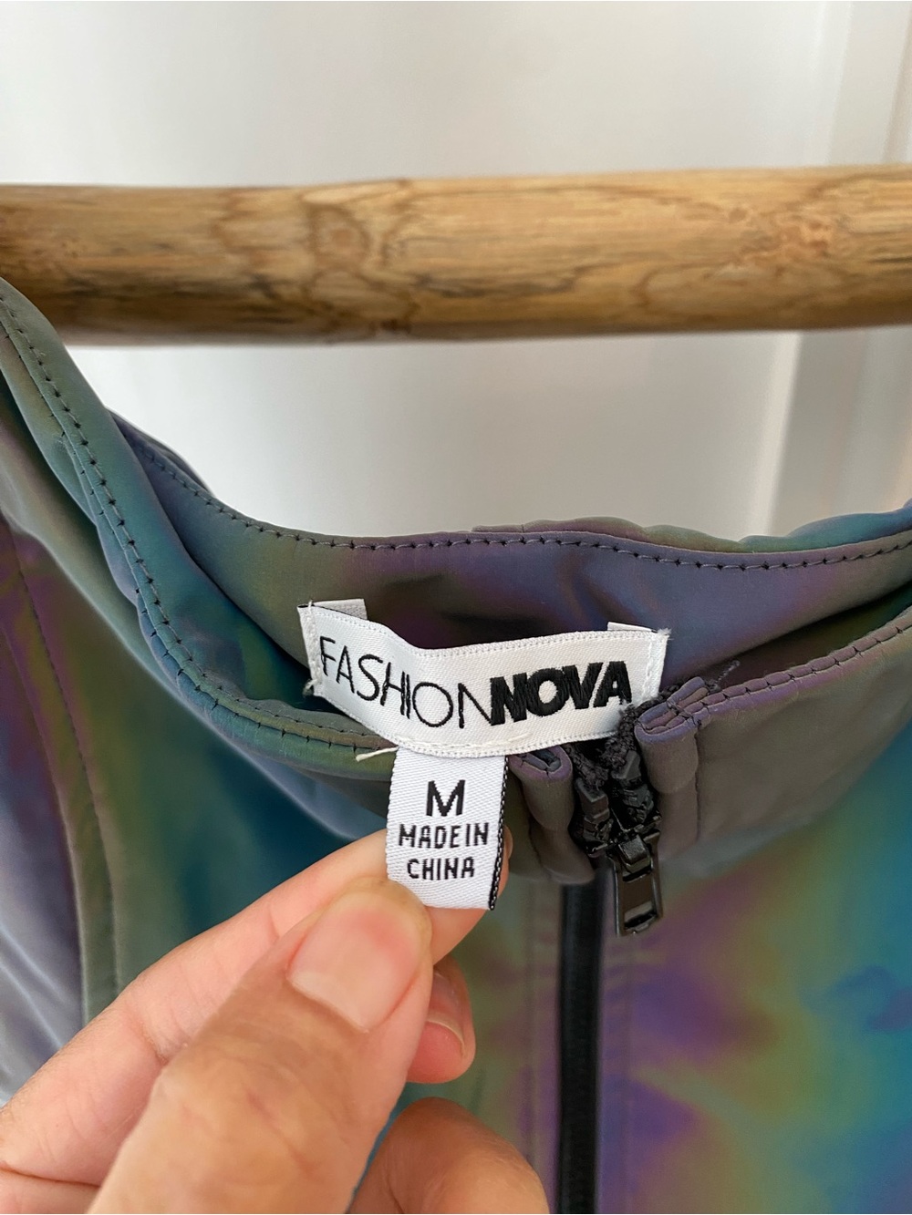 Fashion Nova Zip It and Clip It Reflective Mini Dress Multi Color Size M Sexy - Picture 6 of 9